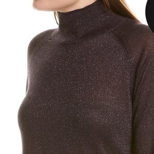 Nic+Zoe plum glitter turtleneck. M